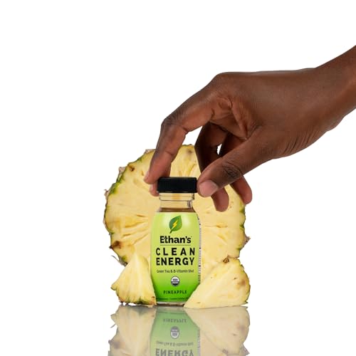 Image of Ethan's Organic Clean Energy Shots Variety Pack, 8 Pack of 2oz | 150-200mg Caffeine | 4 Organic Flavors | Green Tea, Guayusa, Lion's Mane & Cordyceps | Sugar-Free, Vegan, Gluten-Free, USDA Organic
