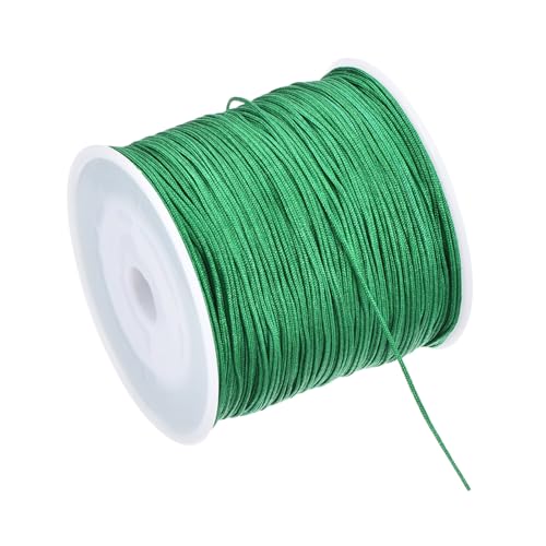 Rebower 0.8mm Nylon String for Bracelets, 109 Yard Nylon Satin String Cord Beading Thread [ for Jewelry Making Bracelet Necklaces DIY Craft] - Green