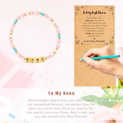 Image of BAYLAY Inspirational Family Lettter Bead Bracelet For Women,Jewelry Gifts For Granddaughter /Daughter /Mom /Sister /Wife /Niece /Aunt /Friend /Nana /Gigi,Mothers Day,Birthday