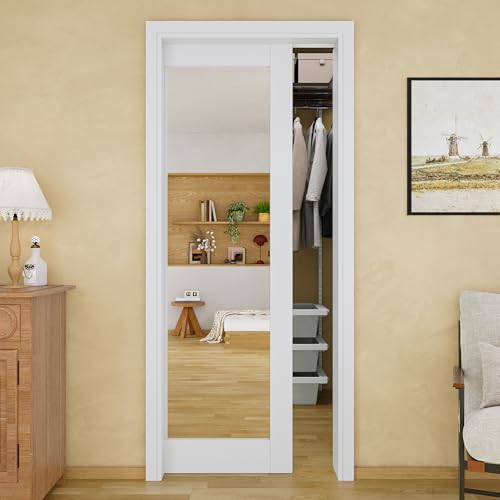 JUJUBON Soft-Close Sliding Pocket Door 30