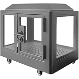 Auybuig ペット防音室 犬小屋 猫小屋 大型犬 防音ハウス 静音設計 換気ファン付き 強化ガラス 金属フレーム キャスター付き 移動簡単 室内用 ペットサークル ケージ(78*78*55cm)