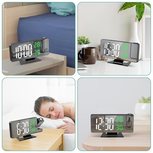 Reloj de espejo digital con higrómetro para el clima del cuarto 6