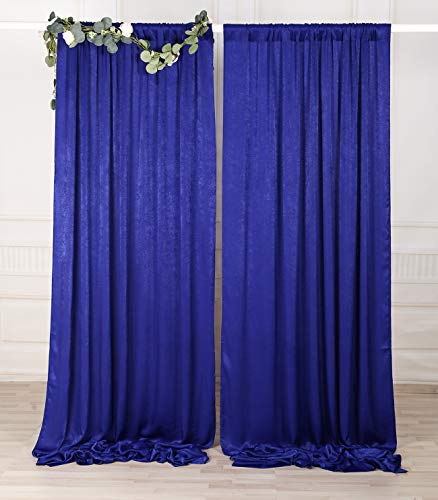 Sherway 2 Panels 4.8 Feet X 10 Feet Royal Blue Thick Satin Wedding Backdrop Drapes, Non-Transparent Window Curtains For Party Ceremony Stage Décor #TOP1