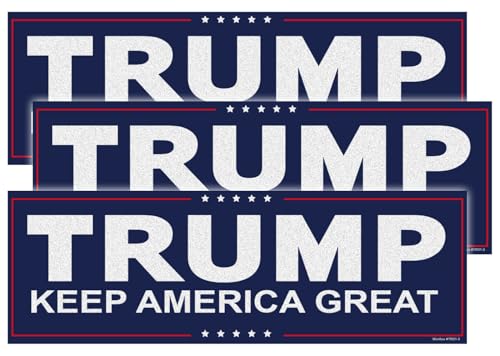 3pcs Trump Stickers 9x3 inch President Donald Trump Keep America Great Patriotic Bumper Sticker Decal Car Auto Decal Conservative Republican