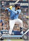 2023 Topps Now Junior Caminero #911 -RC Rookie Club’s No. 1 Prospect Hits, Walks in MLB Debut - 9/23/23 - Baseball Trading Card- Tampa Bay Rays. Topps stated Print Run of Only 4139 Made! MS Sports Card Shipped in Protective Screwdown Holder.
