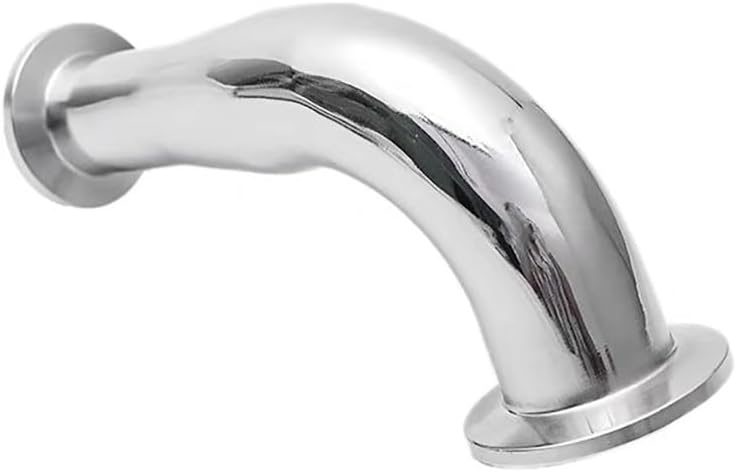 Sanitary Tri-Clamp Reducing Elbow, SS304 Polished Variable Size Elbow Fitting, Homebrew Pipe Connector for Fluid Transportation, 1PC(TC91 to TC64)