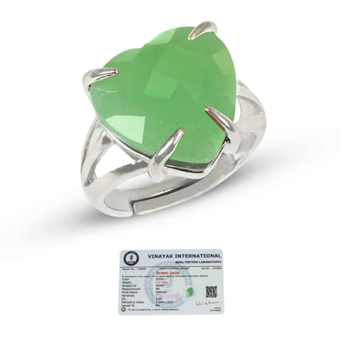 Image of Adjustable Certified Green Jade Aventurine Gemstone Ring for Unisex Stone Charged by Reiki Grandmaster & Vastu Expert