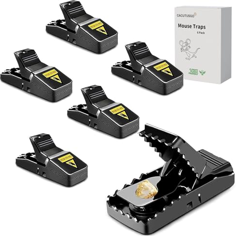 Reusable Indoor Mouse Trap 6 Pack – Easy to Set Plastic Rodent Control Device for Home, Garage & Garden Use