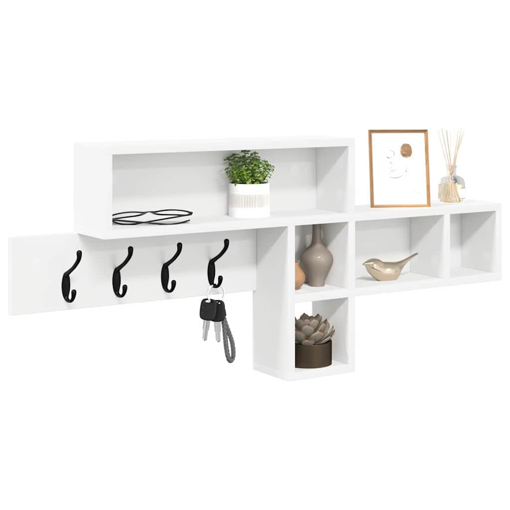 Appendiabiti da parete con ripiano, 100 x 12 x 43,5 cm, bianco
