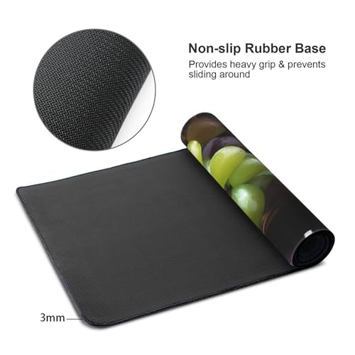 Tapis de souris grand format caoutchouc bords cousus imprimé raisin