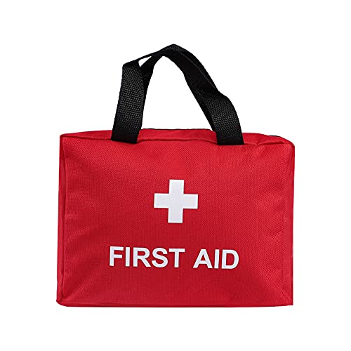 Image of First Aid Kit Reflective Cross Empty Travel Rescue Pouch Medicine Bag Emergency kit Suitable for Car Home Office Kitchen Sport Outdoors (Red)