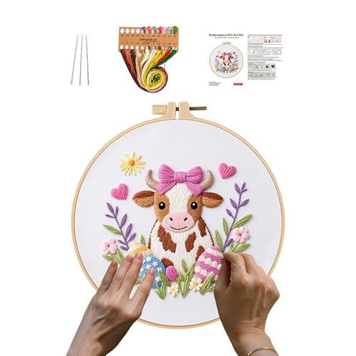 Kit broderie débutant lapin avec fils : apprenez facilement sans rater votre premier point
