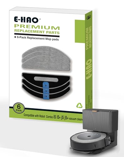 Image of 6 Pack Vacuum Replacement Part Mopping Pads Compatible for iRobot Roomba Combo j5, j5+, i3, i3+, i5, i5+, i8, i8+ Model. Washable and Reusable Microfiber Cleaning Refill Mopping Pad Accessories
