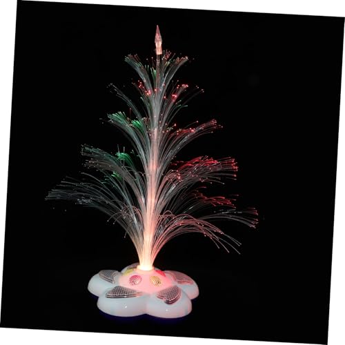 HOUDERCO Colorful Fiber Optic Christmas Tree Night Light Color No Battery for Holiday Decor Parties and Present Giving Creates Warm Sparkling Atmosphere