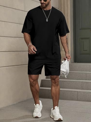Image of Vogaan Men's T-Shirt and Shorts Set | Top & Shorts Night Suits Set | Night Wear for Men | Holiday Outfits for Men's