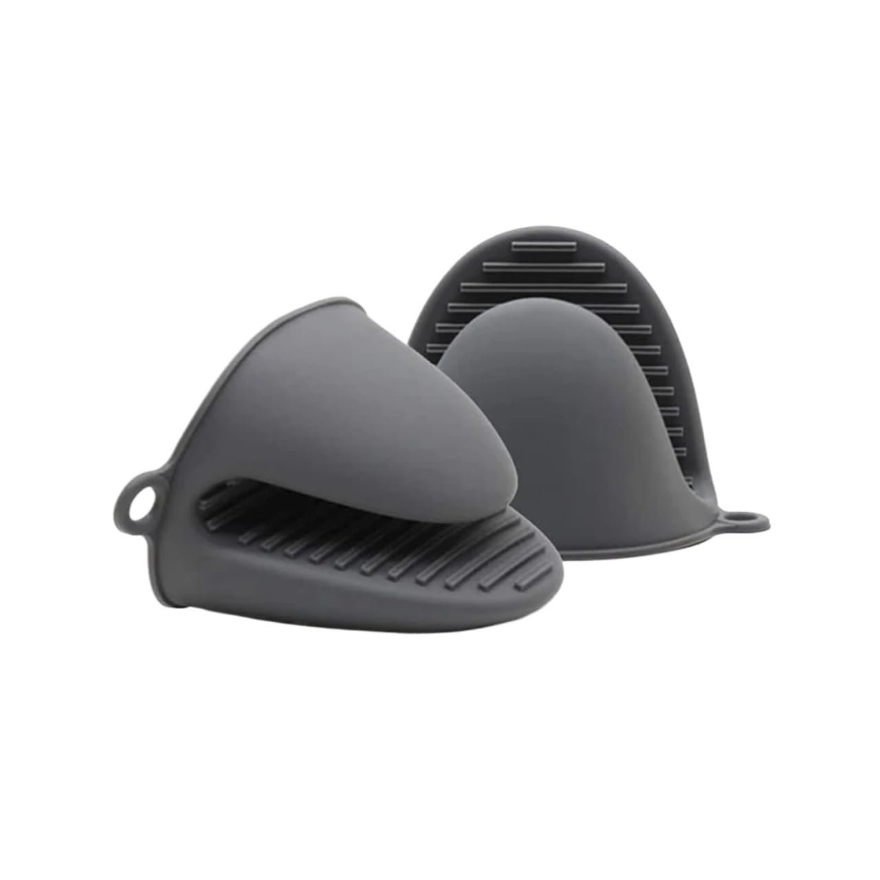 2Pcs Silicone Oven Mitts Heat Resitant Glove Mini for Kitchen Cooking Baking Grilling BBQ Air Fryer For Cooking & Baking(2Pcs Gray)