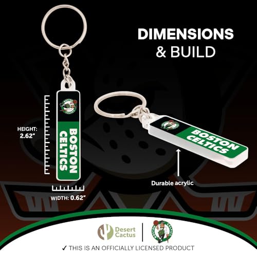 Porte-clés Boston Celtics NBA acrylique finition transparente - 3