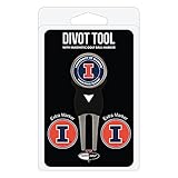 Team Golf NCAA Illinois Fighting Illini Divot Tool Pack With 3 Golf Ball Markers Divot Tool with 3 Golf Ball Markers Pack, Markers are Removable Magnetic Double-Sided Enamel