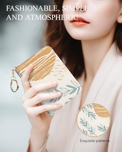 Image of Credit Card Holder, RFID-Blocking Slim Wallet, Orange leaves | Stylish RFID-Blocking Women's Slim Wallet Perfect for Business and Everyday Use, Keep Your Belongings Safe and Organized