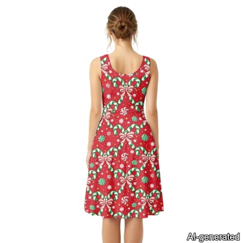 Image of Dreaweet Casual Sleeveless Dresses for Women Girls, Round Neck Tank Dresses with Pockets Summer Sundress Size XS-4XL