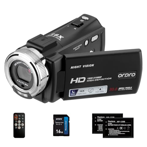 ORDRO Camcorders HDV-V12 HD 1080P Video Camera...