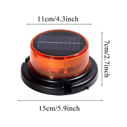 Luz de advertencia solar LED intermitente e impermeable para señalización vial 5