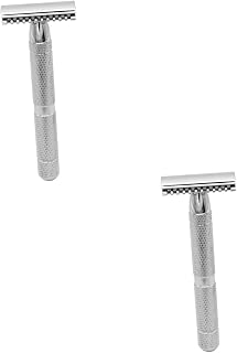 FRCOLOR 2 Peças Navalha Para Homens Lâminas De Barbear Para Homens Máquinas De Barbear De Afeitar Para Hombres Lâminas De Barbear Masculinas Lâminas De Barbear De Aço Barbeador