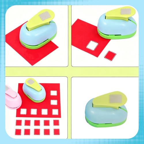 Image of Scrapbooking Projects, Creative Paper Craft Tool for Greeting Cards and Gift Tags, Turquoise Blue Stamp Cutter for Home and Office Use