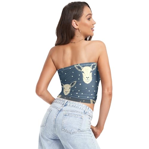 Vintage Birds Flower Butterfly Summer Sexy Tube Top Elastic Strapless Bandeau Top Strapless Tops for Lady Nursing2