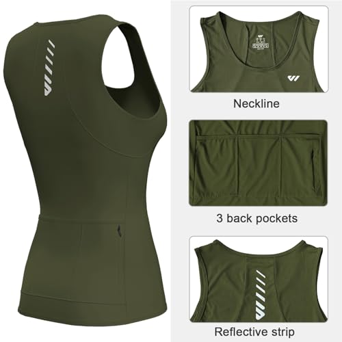 Image of Wulibike Sleeveless Cycling Jersey Women Running Shirts Vest bike top Summer Biking tank Basic Top With Pockets