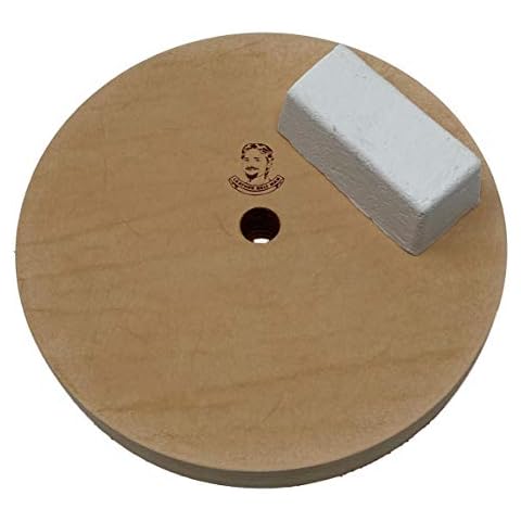 6" (1" Width) Leather Honing Wheel - Fits 1/2" Arbor - Buffing Compound Included Cover