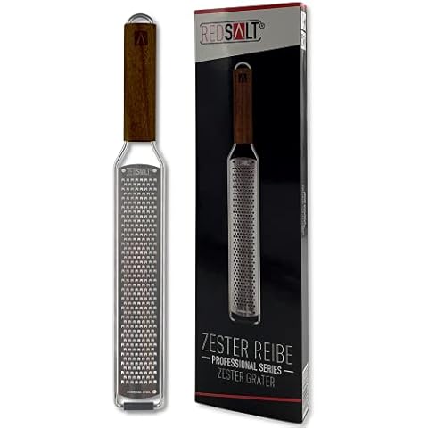 Redsalt® Premium Zester Inox - Rallador de acero inoxidable con mango de madera y base de goma Cover