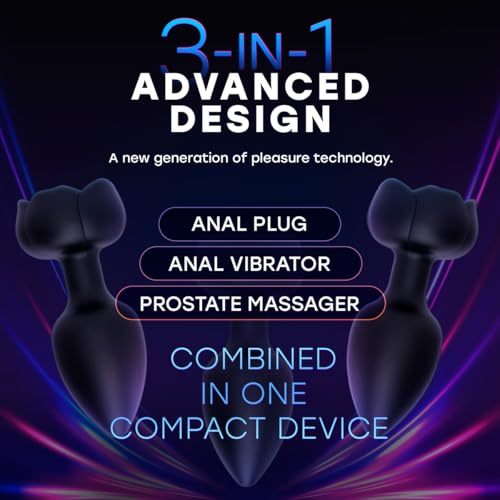 Image of Anal Plug Vibrator with 10 Vibration Modes & Led Lighted - Anal Toys with Remote Control & Fast Charging - Prostate Massager - Vibrating Small Anal Butt Plug - Sex Toys - ST-004