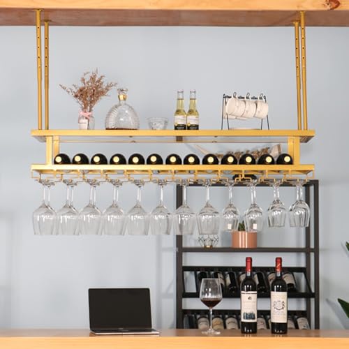 Étagère de rangement bouteilles suspendue pour bar et cuisine moderne