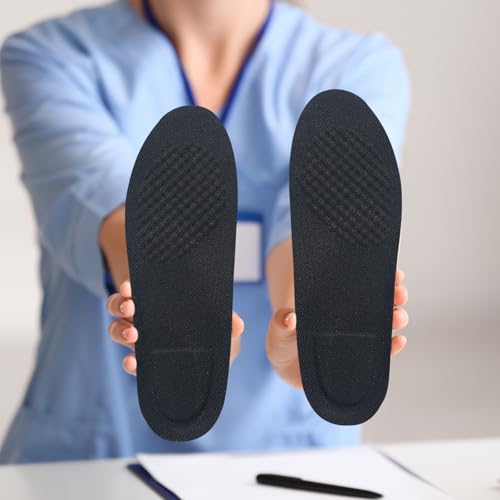 Image of Geyoga 0.4 Inch 4 Pcs Left Full Length Insoles Balancer Leg Length Discrepancy Insoles and Additional Cushion Pad, Heel Lift for Leg Length Discrepancy, Black