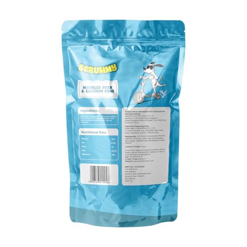 Image of Scrummy Marbled Duck Wrapped Calcium Bone Dog Treats 70g Pack | Soft & Tasty Training Snacks | High Protein Healthy Chews for Puppies & Adult Dogs