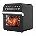 Frytownice do użytku domowego 12L 1600W Frytownica powietrzna Piekarnik Toster Rotisserie i odwadniacz z cyfrowym ekranem LED (kolor: czarny, rozmiar: 12L) (czarny 12L)
