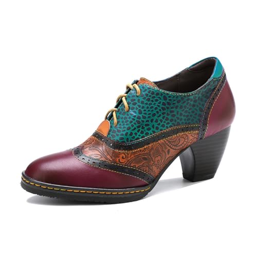 Bottines Mary Jane en cuir fait main violet en taille 39.5 pour femme