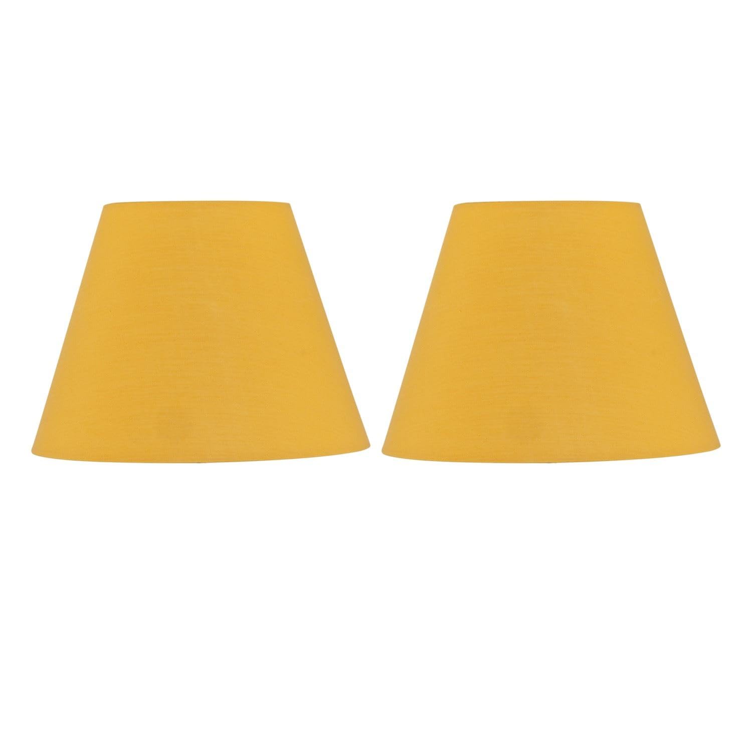 Firstchoicelighting Ochre Set Of 2 Fabric Table Lamp Shades, Lampshade For Table Lamp Or Bedside Light, Diameter 20Cm