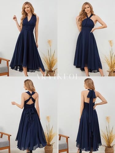 Tea Length Infinity Bridesmaid Dresses High Low Convertible Wedding Guest Dress4