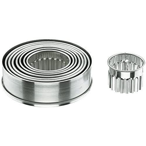 Lacor 68070 Emporte-Pièces Boîte de 9 Découpoirs Ronds Cannelés en Inox