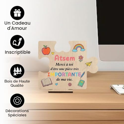 Cadeau Atsem Maternelle Atsem D'École Fin D'année Merci Maitresse Scolaire – vue 3
