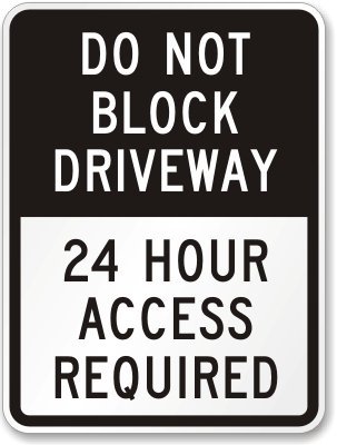 Private Driveway Permanent Access Guarantee Sign, No Blocking Passage Residential Property Safety Warning Plate, 8x12 Inch