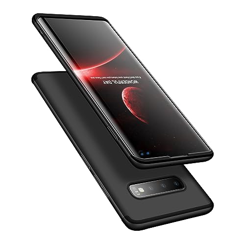 Image of Case for Galaxy S10 Plus, 3-in-1 Ultra-Thin Slim Hard PC Case Cover Anti-Scratches 360 Degree Full Body Protective Cover Compatible with Samsung Galaxy S10+ Plus (Black)
