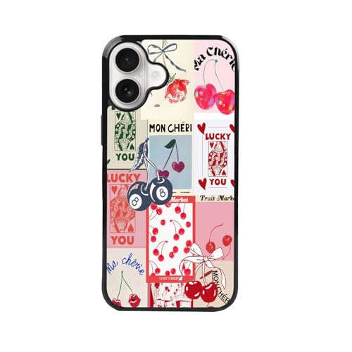 qizjio Vintage Phone Case Shockproof Protective Collage Phone Case for iPhone 16 Plus