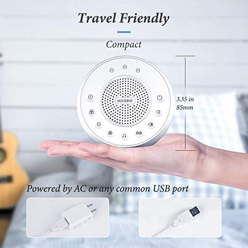 Housbay Glows White Noise Sound Machine - Night Light for Baby, Kids, 31 Soothing Sounds for Sleeping, Relaxation - Sleep Machine for Adults, Baby - Image 7