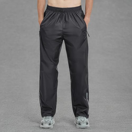 OURCAN Calça de chuva masculina impermeável à prova de vento, respirável, leve, adequada para chuva