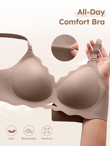Image of Seamless Jelly Bras for Women - Wireless Gel Bra No Underwire with Support Full Coverage Comfort T-Shirt Bralette
