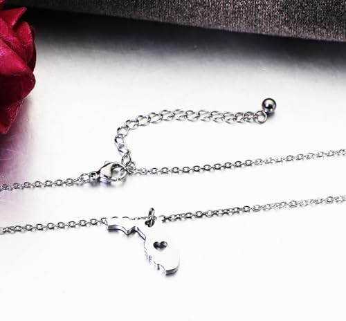 Ankiyae State Map Necklace with Message Card Long Distance Relationship Gift for Best Friend Graduation Gift Going Away Gift for Her2