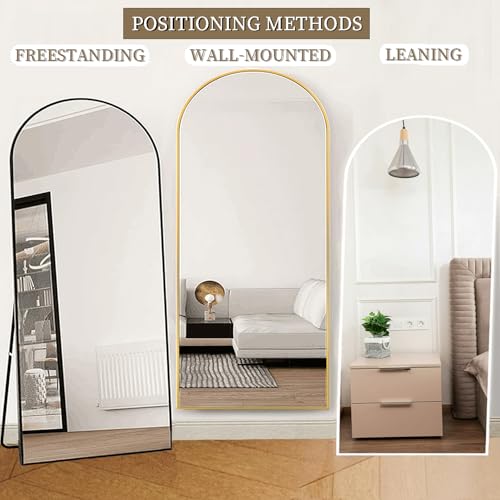 Image of OGCAU 71 inchx30 inch Arched Full Length Mirror, Floor Full Body Mirror, White